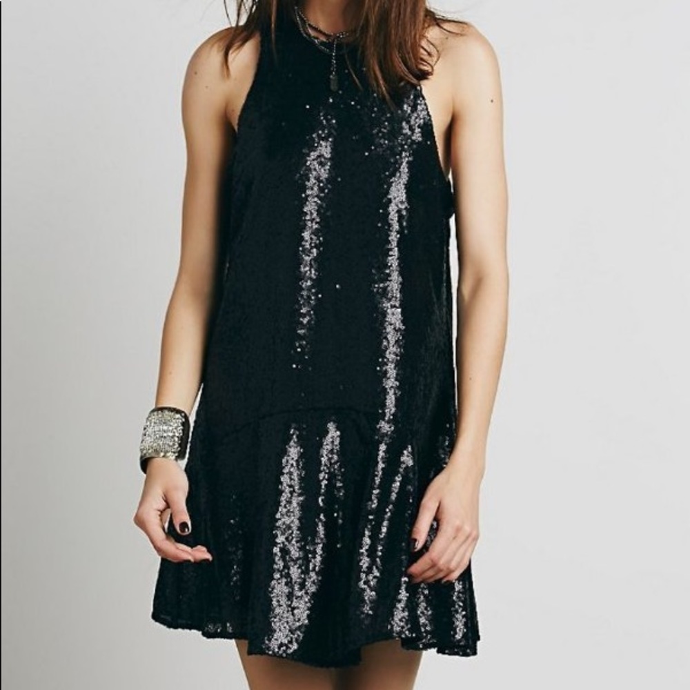 Free people liquid shine mini dress